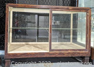 Wood Framed Glass Display Counter Case (See Description)        