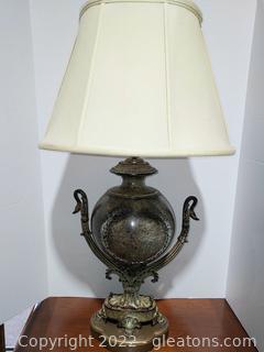 Ornate Urn Style Lamp with Crackle Finish 