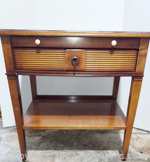 Italian L'Origine 1 Drawer Nightstand with Banded Inlaid Top 