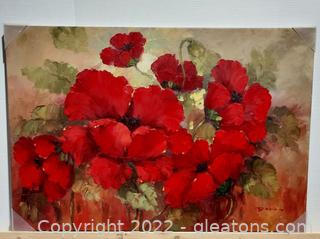 Pretty “Poppies” Print on Canvas- Textured 