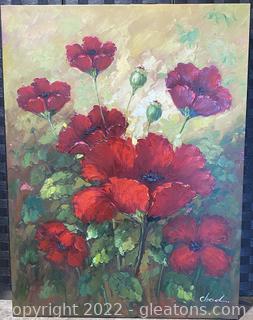 Red Poppies Painting on Canvas by Chad 