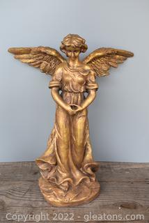 Large Gold Gilt Angel Statue with Removeable Wings 
