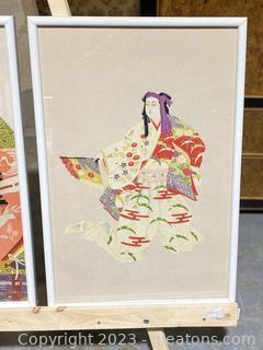 Framed Japanese Silk Art