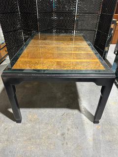 Century Furniture Asian Dining Table by Raymond Sabota w/ Glass Topper 
