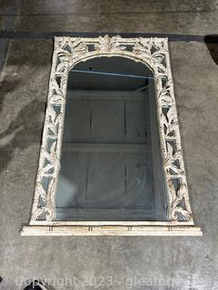 Whitewashed Wood Framed Mirror