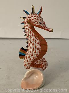 Porcelain Seahorse on Scallop Shell By Herend