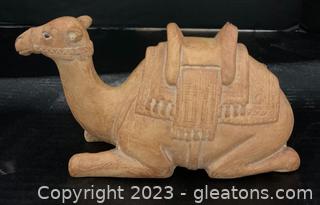 Handcarved Wooden Camel Figurine