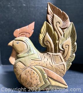 Unique Wood Carved Rooster 