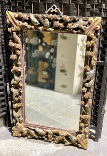 Windsor Arts Wood Carved Framed Mirror with Birds and Vines 