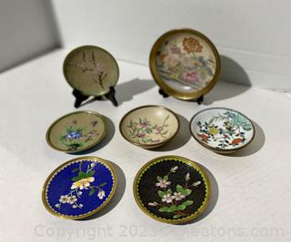 Asian Decorative Miniature Plates Set of 7