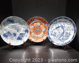 3 Beautiful CPC Decorative Plates