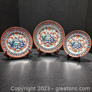 3 Matching H.F.P. Decorative Plates