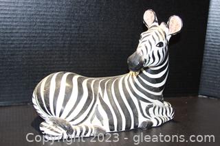 Mid Century Glazed Ceramic African Zebra 