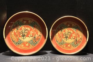 Pair of Vintage Lacquer Ware Drink Trays 