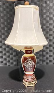 Traditional Porcelain Lamp, White and Red base