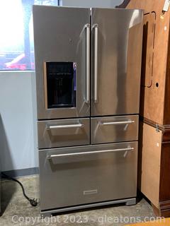 36” Kitchenaid Multi-Door Stainless Steel Freestanding Refrigerator with Platinum Interior Design