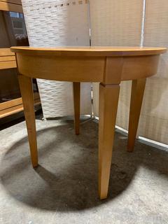 Ethan Allen Elements Round Maple Side Table 