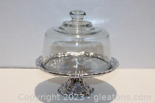 Arthur Court 8” Grape Footed Bowl w/Glass Dome