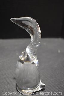 Steuben Art Glass Crystal Gander