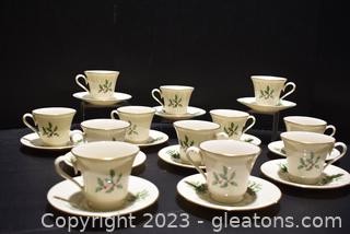 Set of 12 Lenox Special Collection Cup & Saucer Set