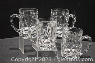 Tiffany and Co. Rock Cut Crystal Beer Mugs/Steins
