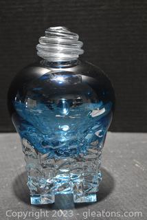 Michael Mikula Studio Blown Art Glass Urn/Cobalt & Clear