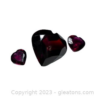 Loose Garnet Heart Gemstones