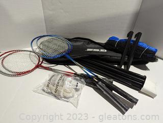 GSE Games & Sports Portable Badminton Complete Set Including Badminton Net 
