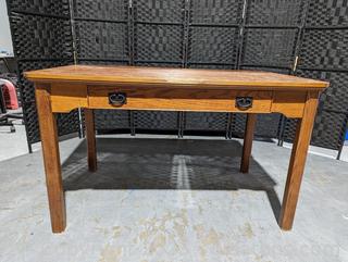 Writing/Crafts Desk with Wood Inlay 