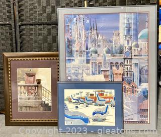 Six Framed Prints- Various Sizes (Not all in First Photo) 