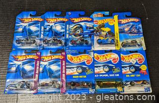 Collection of Hot Wheels Motorcycles Plus 3 Collector No. Cars (A)