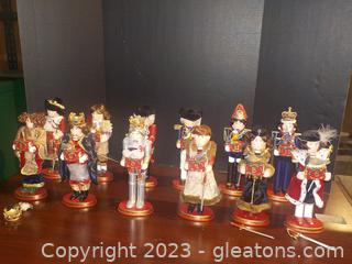 Set of 12 Figures Depicting the 12 Days of Christmas. Figures are 12 of the English Monarchs