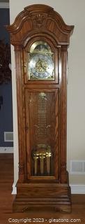 Vintage Sligh Grandfather Clock with Bonnet Top