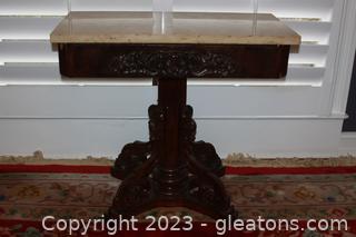 Vintage Victorian Style Marble Top Table