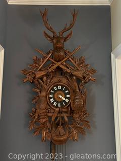 Large Vintage Hunter Musical Cuckoo Clock