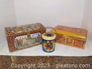 3 Gorgeous German Tin Boxes (Vintage)