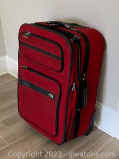 Large Red Samsonite Travel Suitcase
