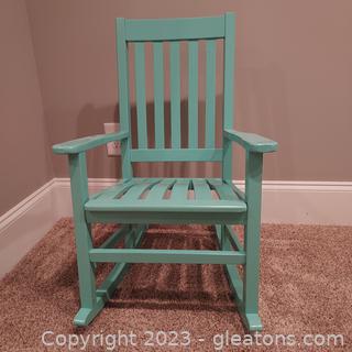 Nice Turquoise Child’s Rocking Chair