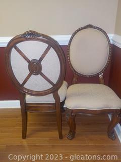 Elegant Pair of English Chippendale Style Armless Dining Chairs