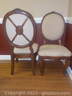 Elegant Pair of English Chippendale Style Armless Dining Chairs