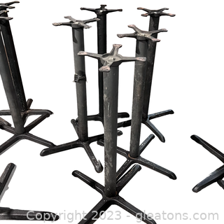 Set of 5 Bar Height Metal Table Bases
