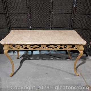 Metal Accent Table w/Scroll Detail 