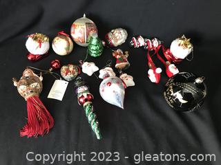 2 Christopher Radko Ornaments, Santa Glass Ornaments, Jason Keith Ornament