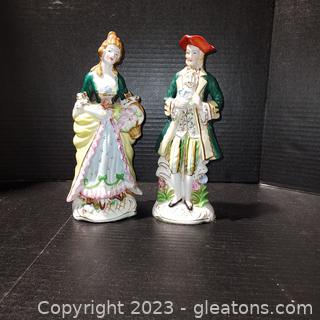 Lovely Vintage Colonial Man and Woman Porcelain Figurines 