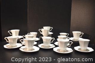 Set of 12 Nikko Classic Collection Cup & Saucer Set and 1 Extra Cup 