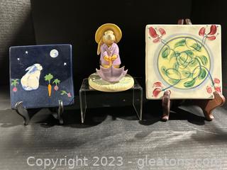 Lenox Bunny Figurine &Trivet Collection 