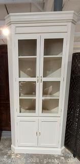Lovely Off White Wooden Corner Cabinet 
