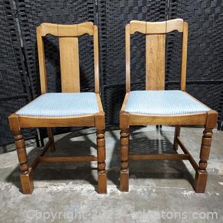 Pair of Farmhouse Style Dining Room Chairs 