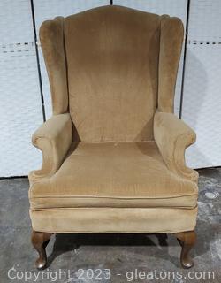 Queen Anne Style Wing Back  Chair