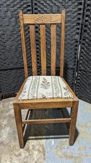 Solid Wood Antique with Lovely Decorative Relief at Top 